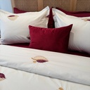 Housse de couette 3 Pieces 240/260 brode Fleur Rouge