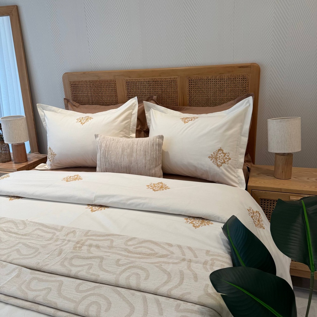 Housse de couette 3 Pieces brode doree