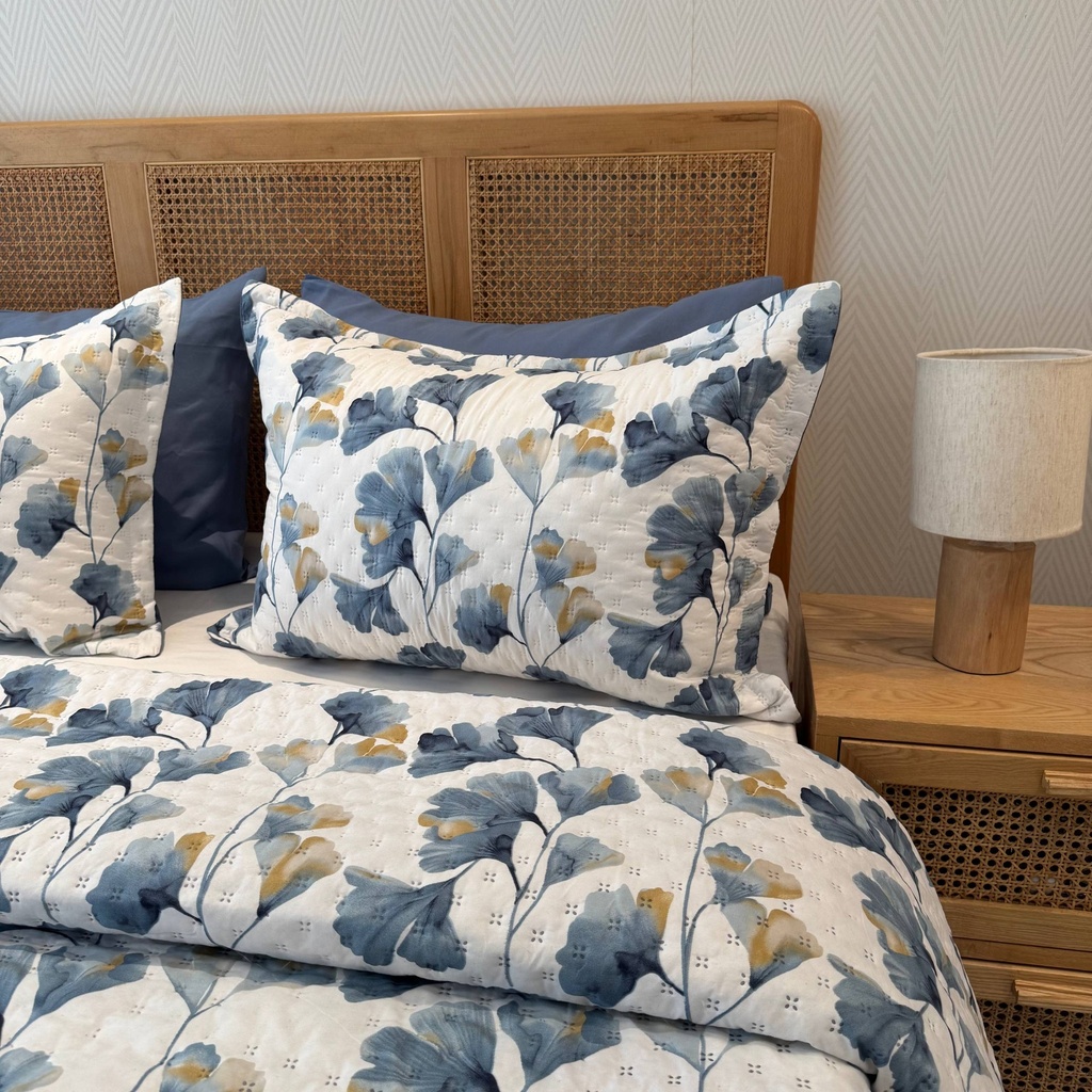 Couvre lit 3 pieces Jardin Bleu