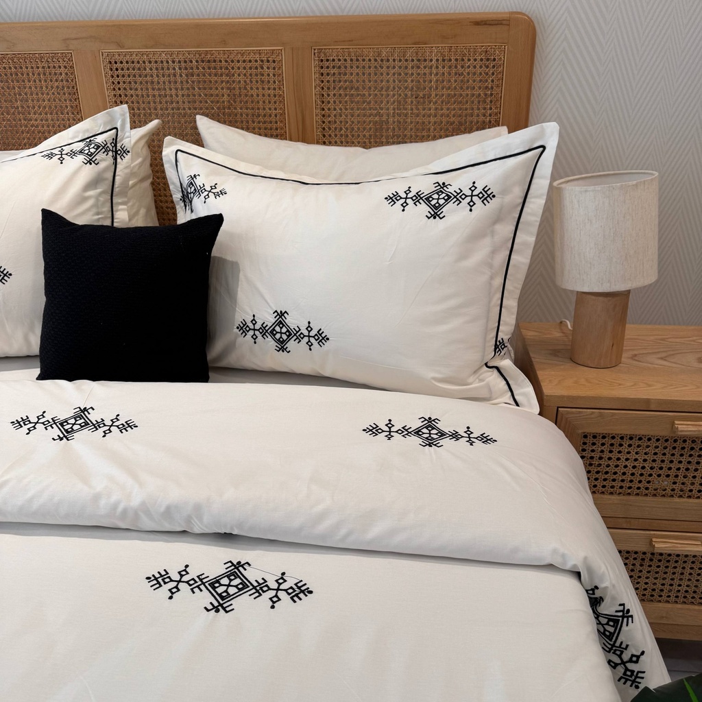 Housse de couette Brodée EMAS HOME Berbère Noir