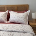 Parure de drap 6 pieces Points Rose 