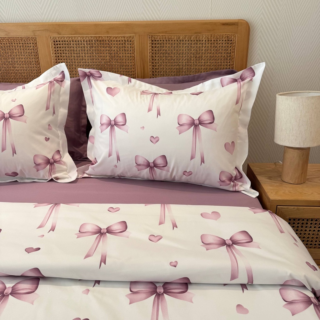Parure de drap 6 pieces Girly Mauve