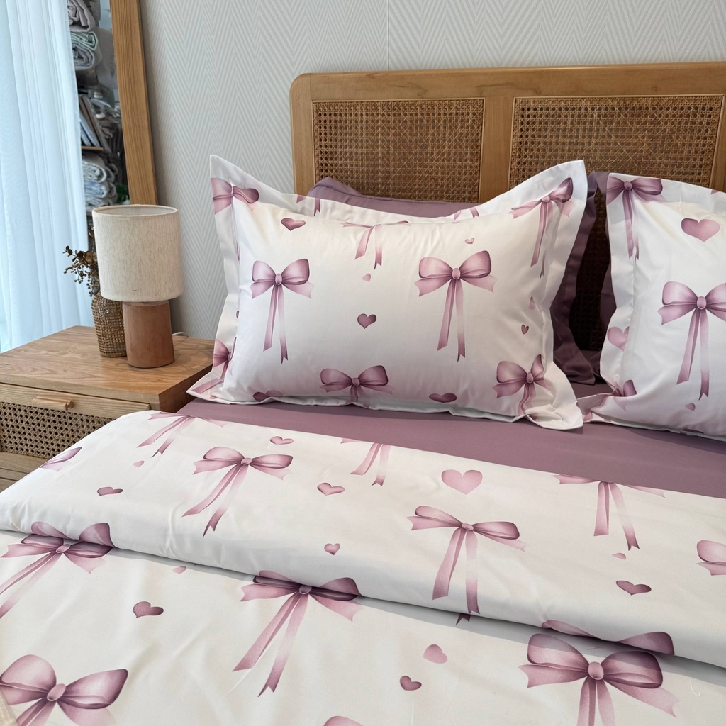 Parure de drap 6 pieces Girly Mauve