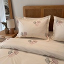 Housse de couette fleurs stylisees brode 3 pieces
