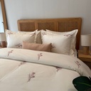 Housse de couette a petits bouquets brode 3 pieces