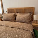 Parure de drap ondulation pointillees beige 6 pieces