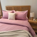 Housse de couette Unis Rose 100% Coton