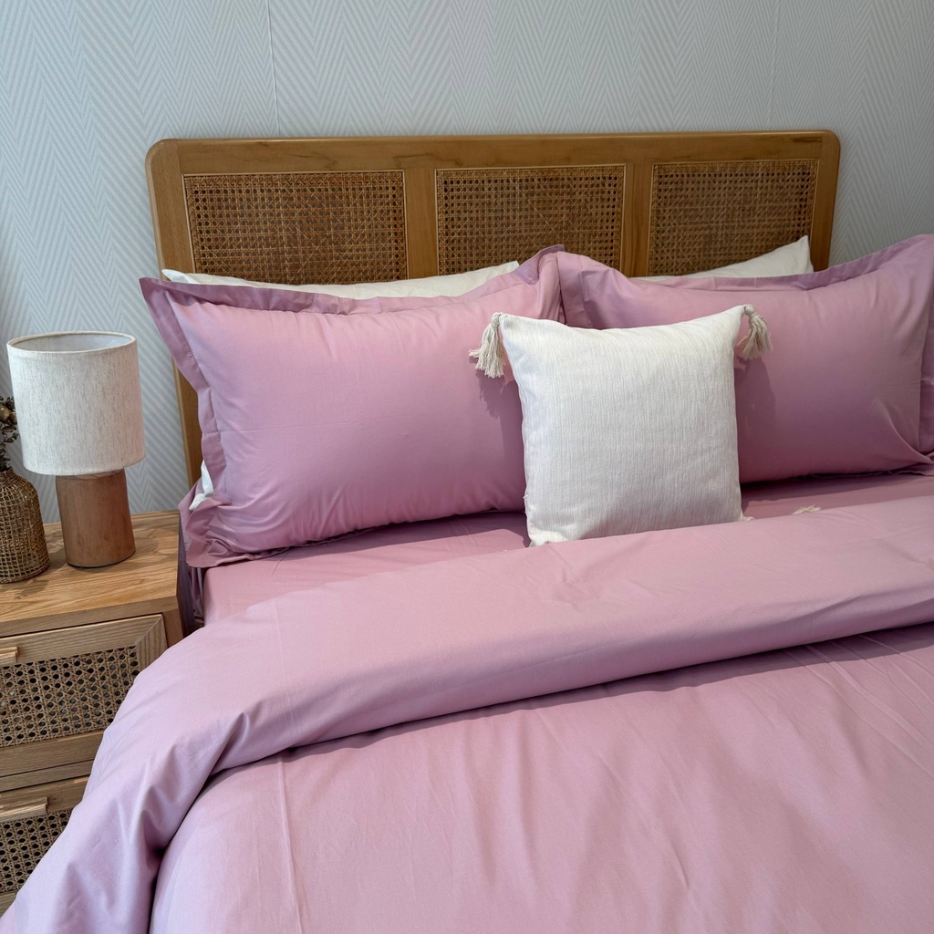Housse de couette Unis Rose 100% Coton