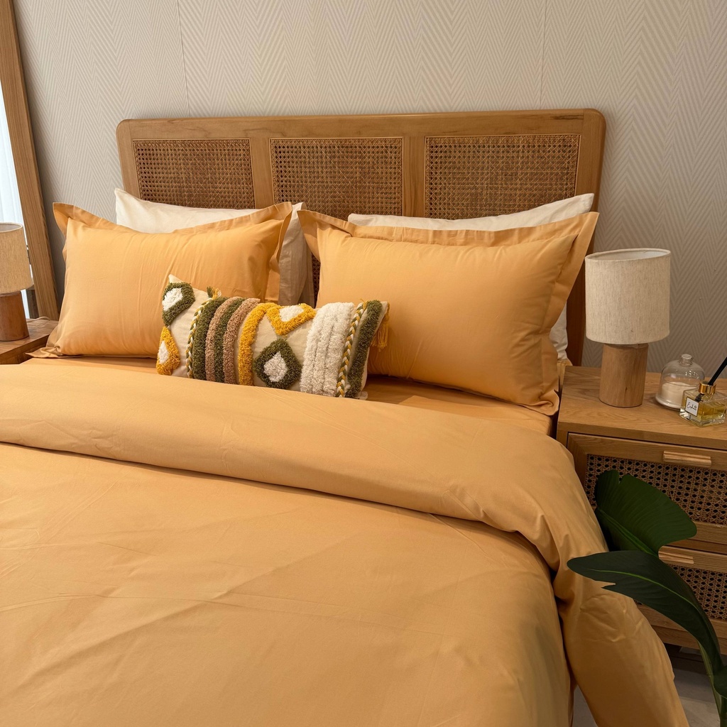 Housse de couette jaune moutarde 4 pieces 