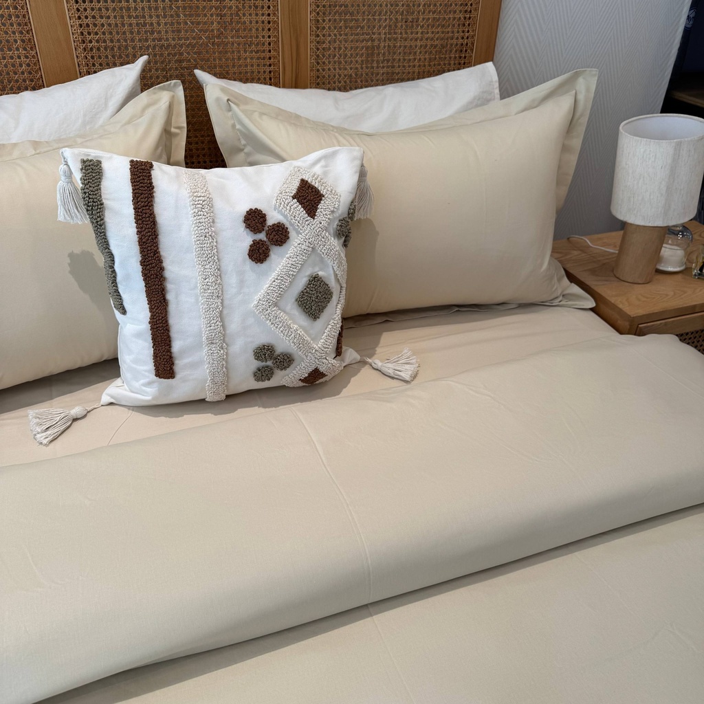 Housse de couette Unis beige 100% Coton