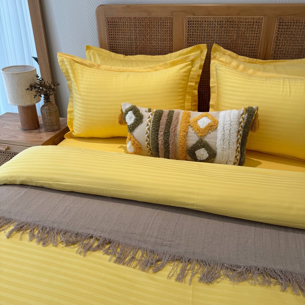 Housse de couette Satin jaune 