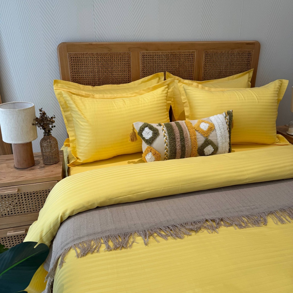 Housse de couette Satin jaune 
