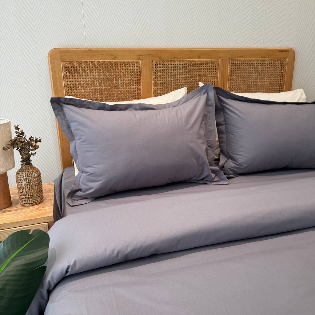 Housse de couette 4 pieces gris anthtacite