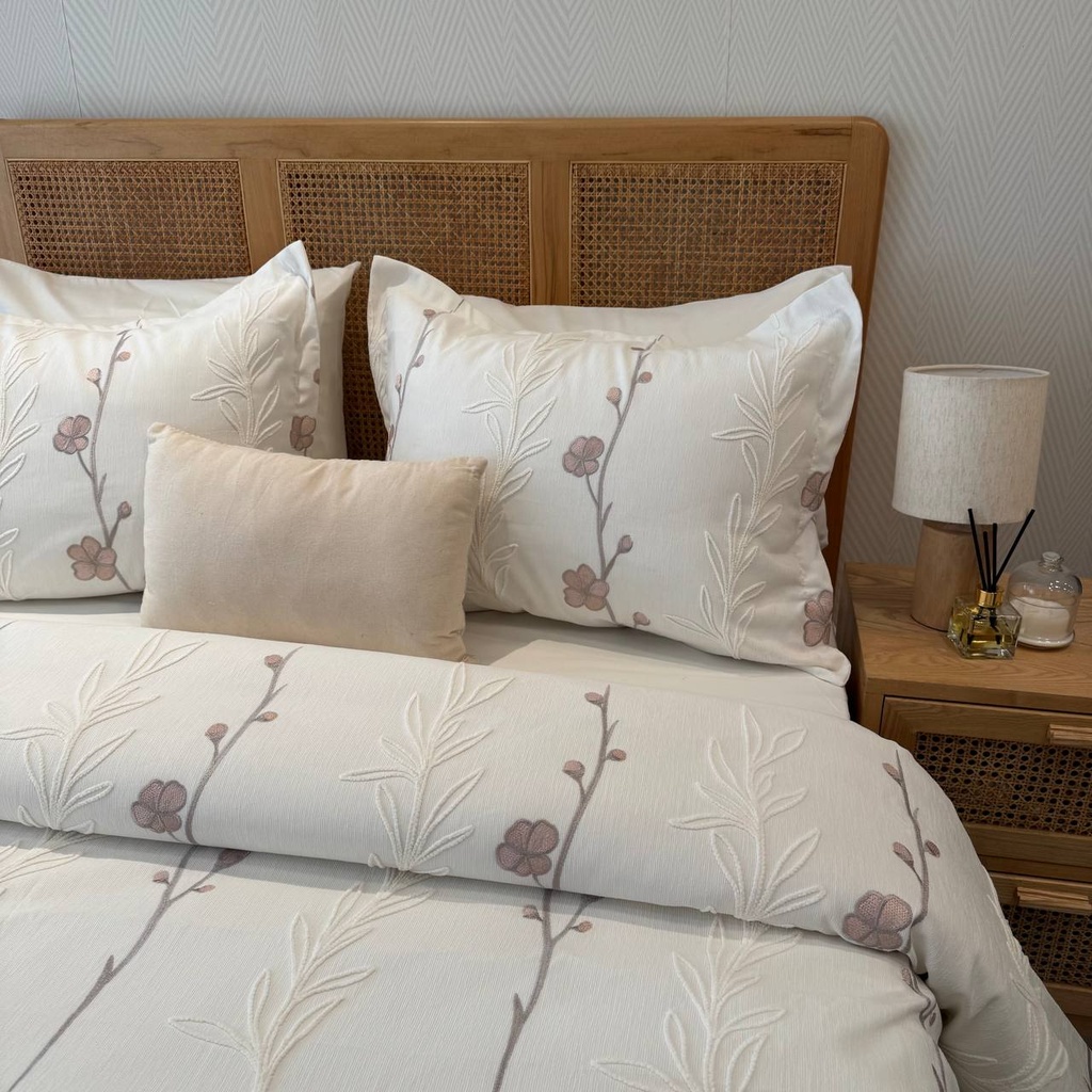 Couvre lit 6 pieces floral vertical