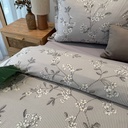 Housse de couette 6 Pieces a rayures Gris 100% Coton