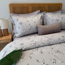 Housse de couette 6 Pieces a rayures Gris 100% Coton