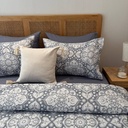 Housse de couette 6 pieces elegance bleu