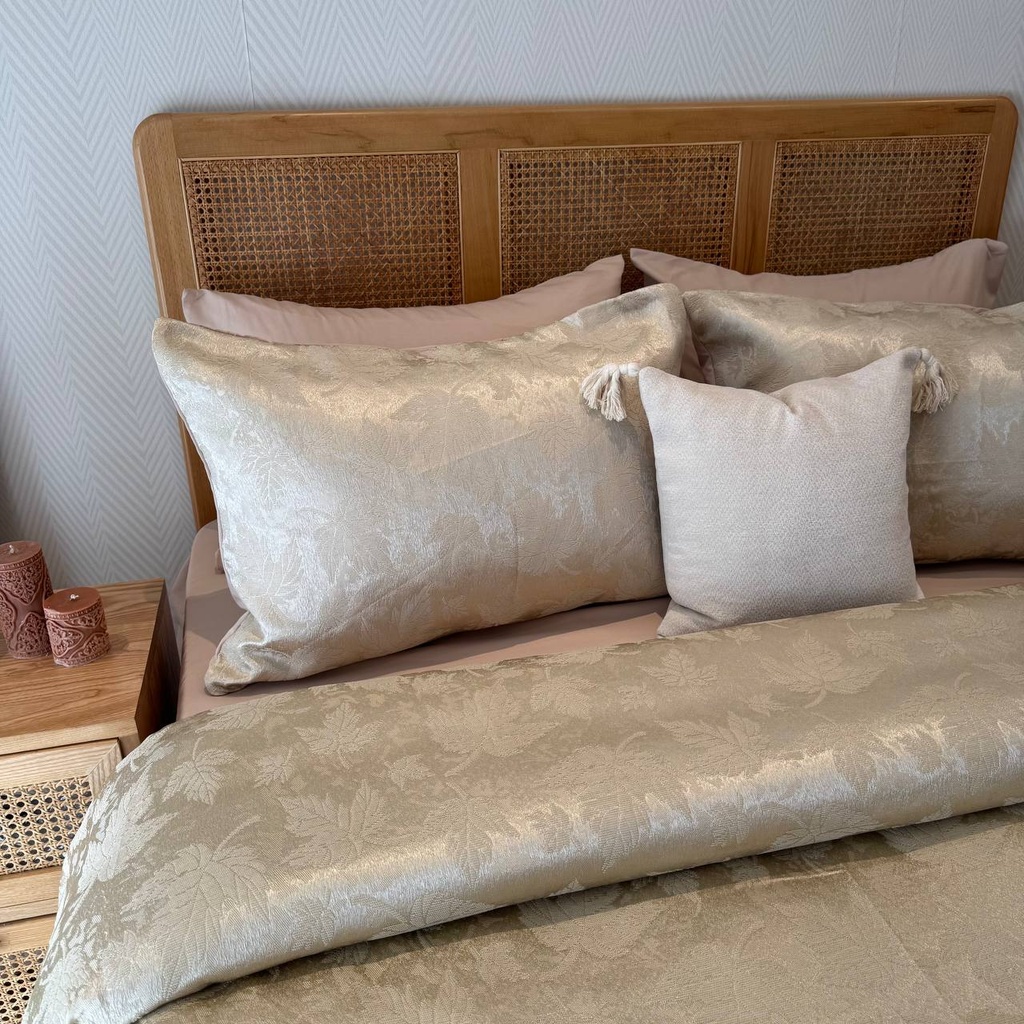 Couvre lit 6 pcs yaprak beige2