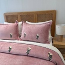 Couverture 3 pieces rose botanique