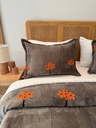 Couverture 3 pieces bouquet marron