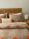 Couverture 3 pieces bouquet beige