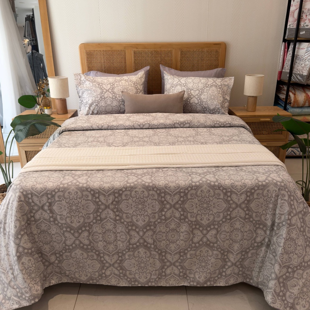 Parure Housse de Couette 6 Pièces – Élégance Grise