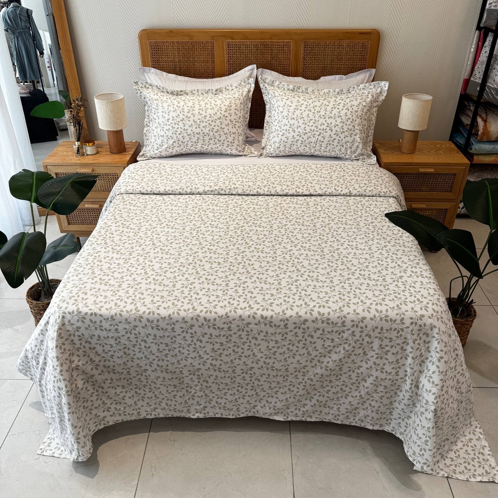 Parure de Draps 6 Pièces – Feuillage Sauge