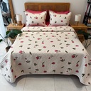 Couvre-lit Matelassé 3 Pièces – Tulipe Rose