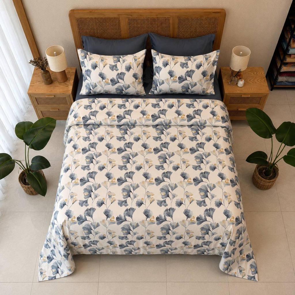 Parure de drap 6 pcs Flora Bleu
