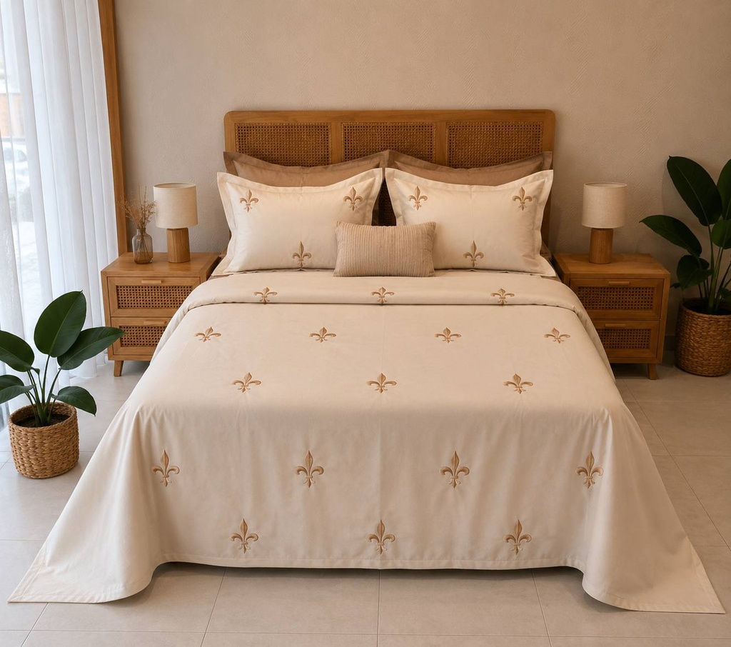Parure de Drap Brodée  EMAS HOME Fleur Impériale
