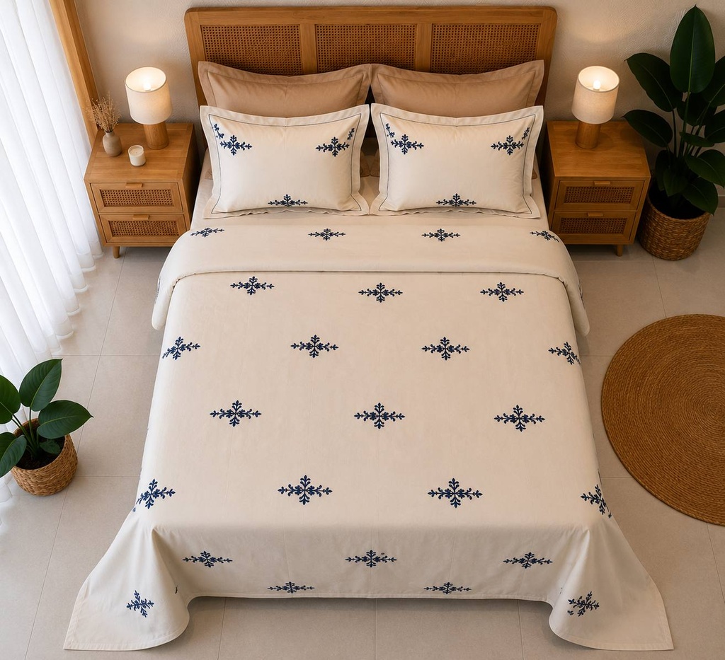 Parure de Drap Brodée EMAS HOME Berbère Noir
