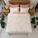 Parure de Draps 6 Pièces – Feuillage Rose