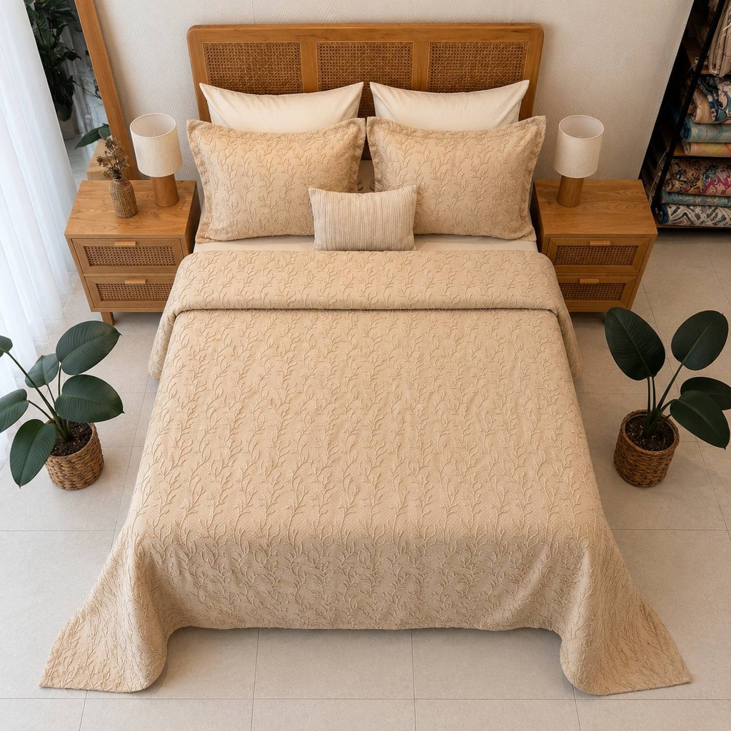 Couvre lit Sarmasik 4 pcs Beige