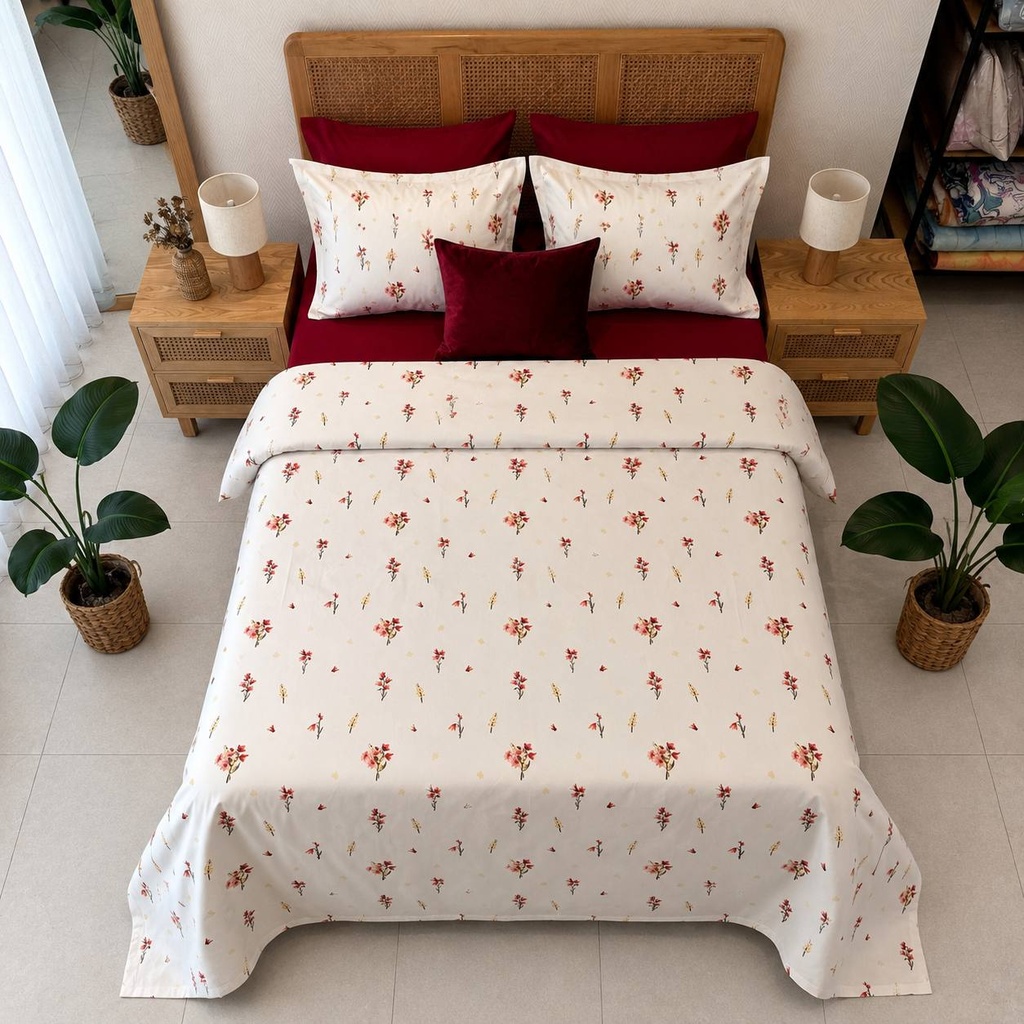 Parure De Drap Micro Floral 6 Pieces