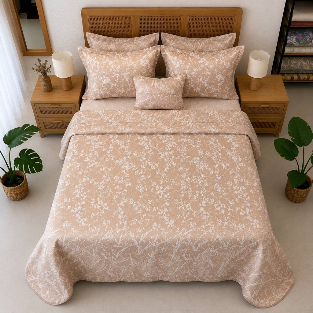 Couvre Lit 6 Pieces - Sydra Beige 