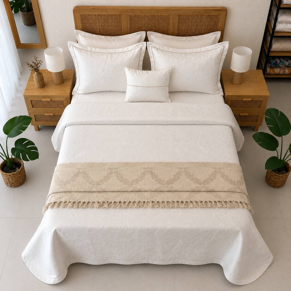 Couvre Lit 6 Pieces - Sydra Blanc