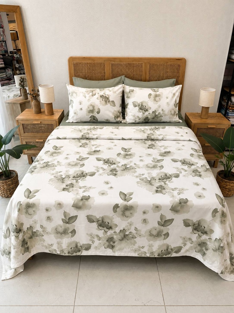 Parure de drap 6 pieces Flora Verde