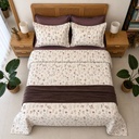 Parure de drap 6 pieces Jardin Fleuri mauve