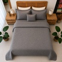 Couvre lit 4 pieces - elegance gris