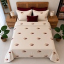 Housse de couette 3 Pieces brode Fleur Rouge