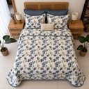 Couvre lit 3 pieces Jardin Bleu