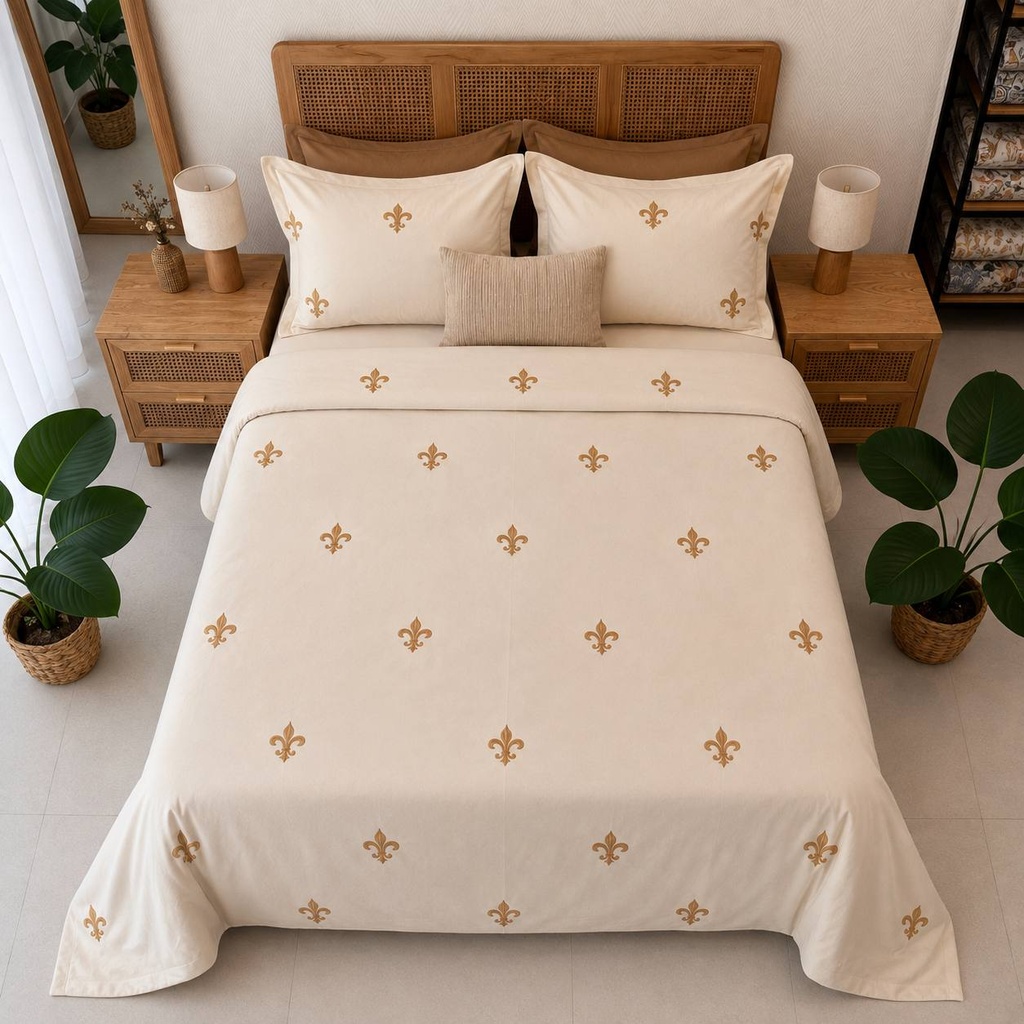Housse de couette Brodée  EMAS HOME Fleur Impériale