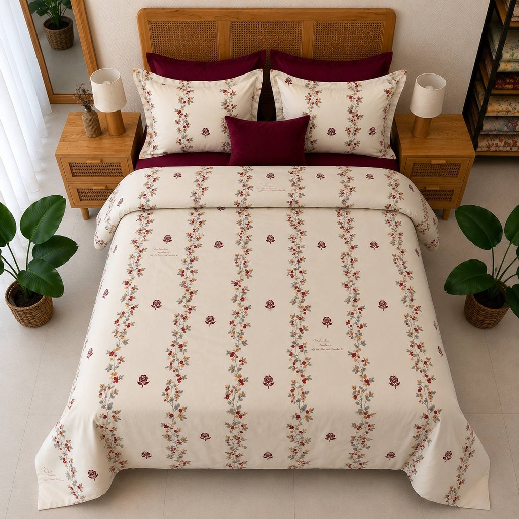 Housse de couette 6 Pieces Bordeaux