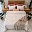 Parure de drap 6 pieces Points Rose 
