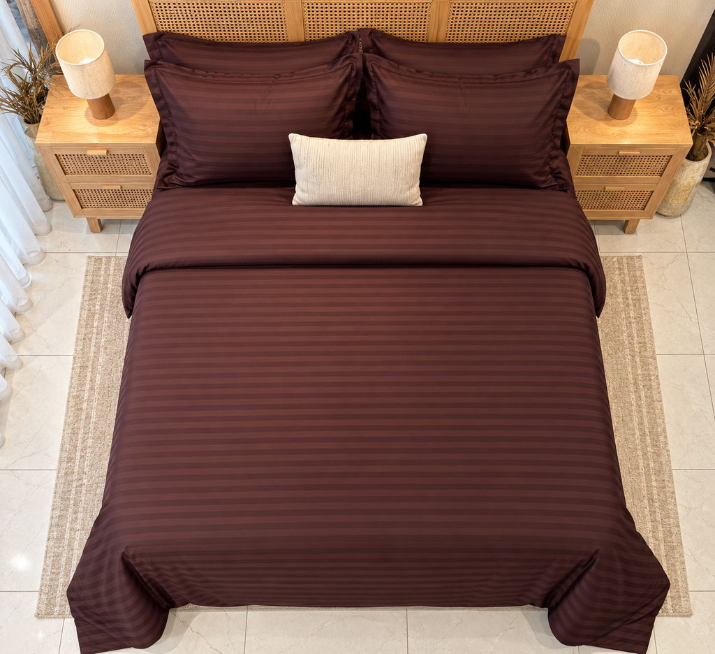 Housse de couette Satin Marron 