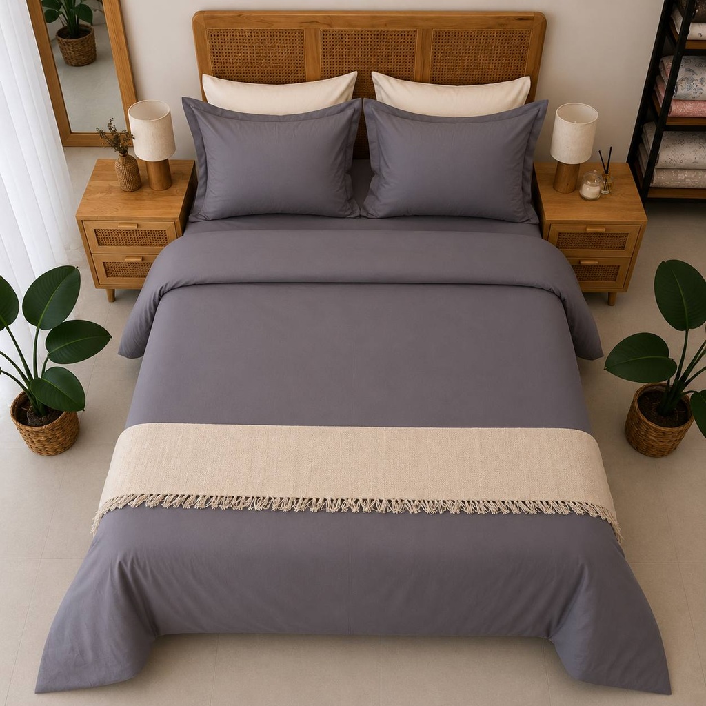 Housse de couette gris taupe 4 pieces
