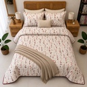 Couvre lit 3 pieces floral new terracotta