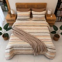 Couvre lit 3 pieces rayures camel