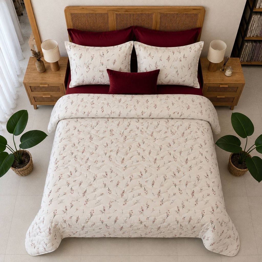 Couvre lit 3 Pieces Tulip Rouge