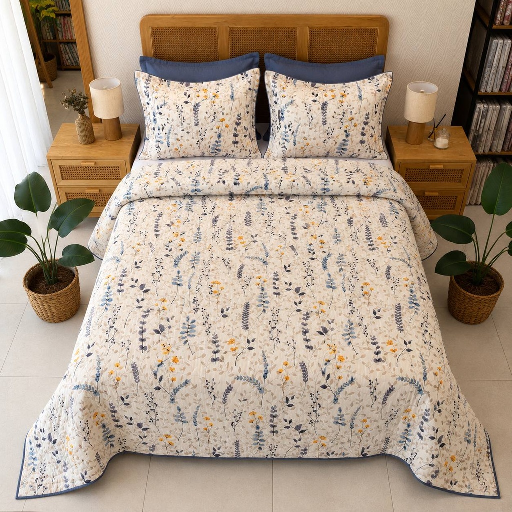Couvre lit 3 pieces petites tiges 